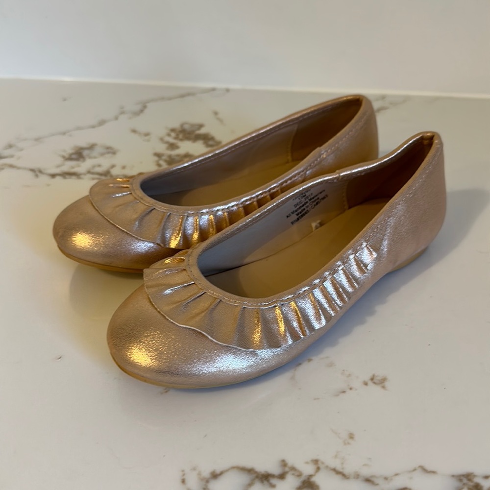 Nordstrom Harper Canyon GirlsRuffle Ballet Flats 13M Rose Gold